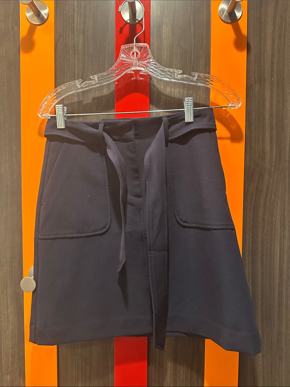 LOFT Navy A-Line Skort with Front Patch Pockets
